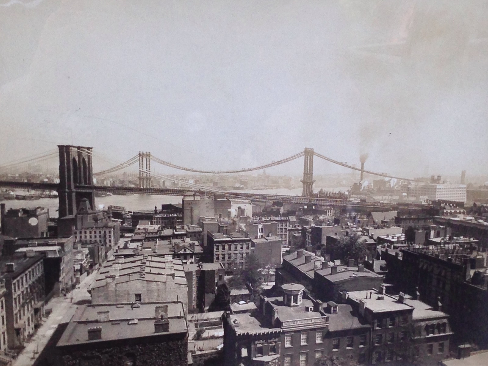 C1900 New York City Photo. Brooklyn Bridge Williamsburg Bridge. August Loeffler
