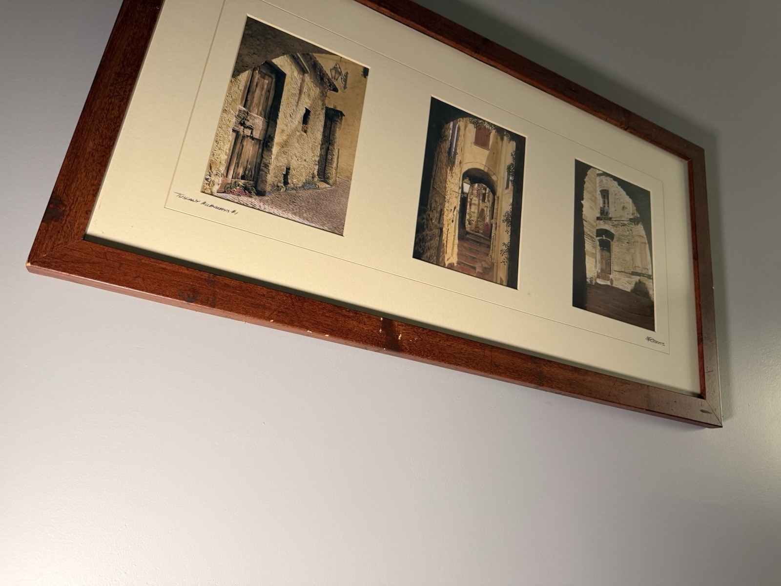 Framed Matted Signed Architectural Doors & Archways Triptych Color Photo