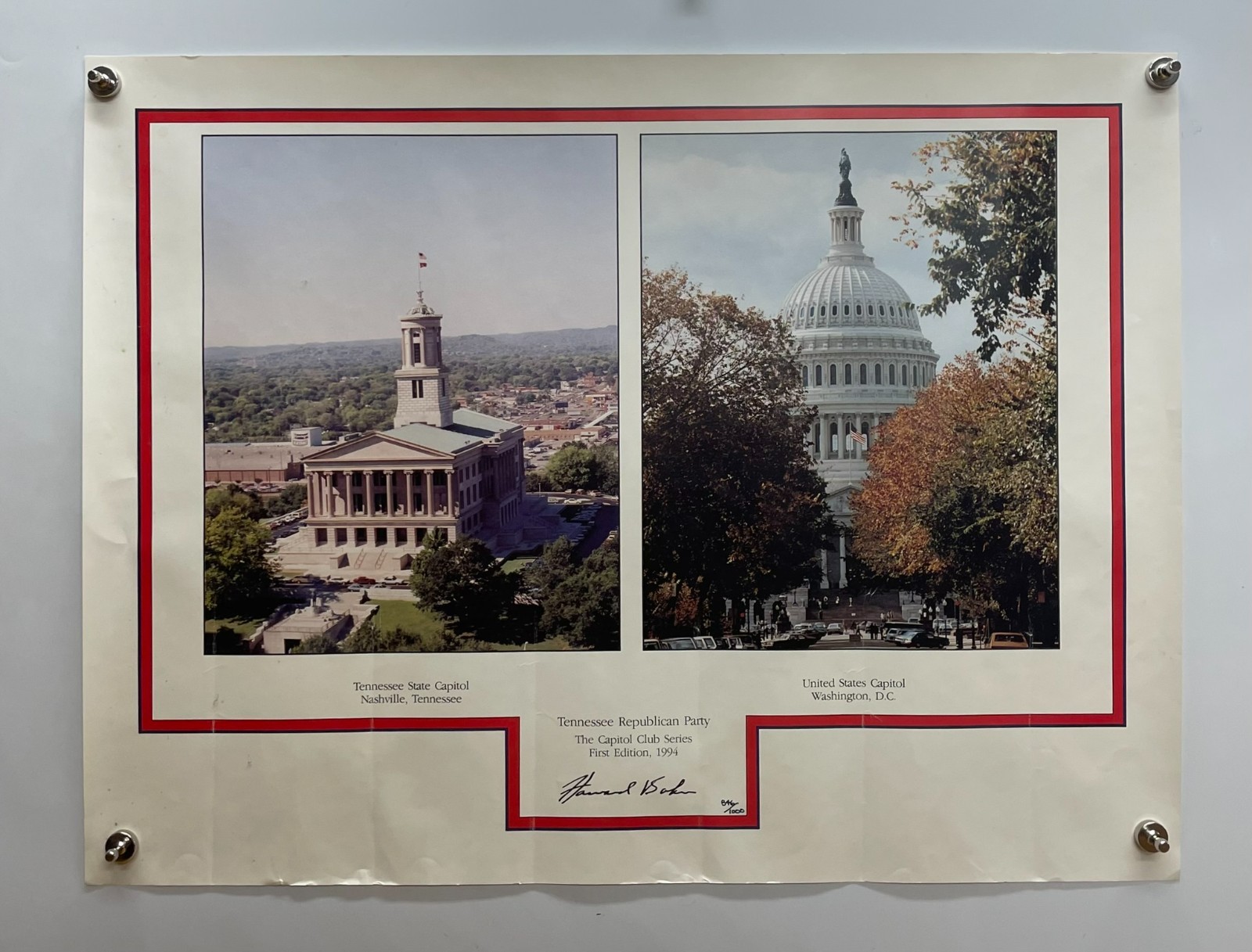 1994 Tennessee Republican Party Capitol Club Series Poster 16×21