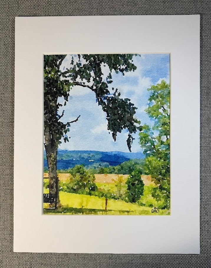 Landscape Digital Watercolor Original Photograph 8 X 10 Mat 11 X 14 Signed