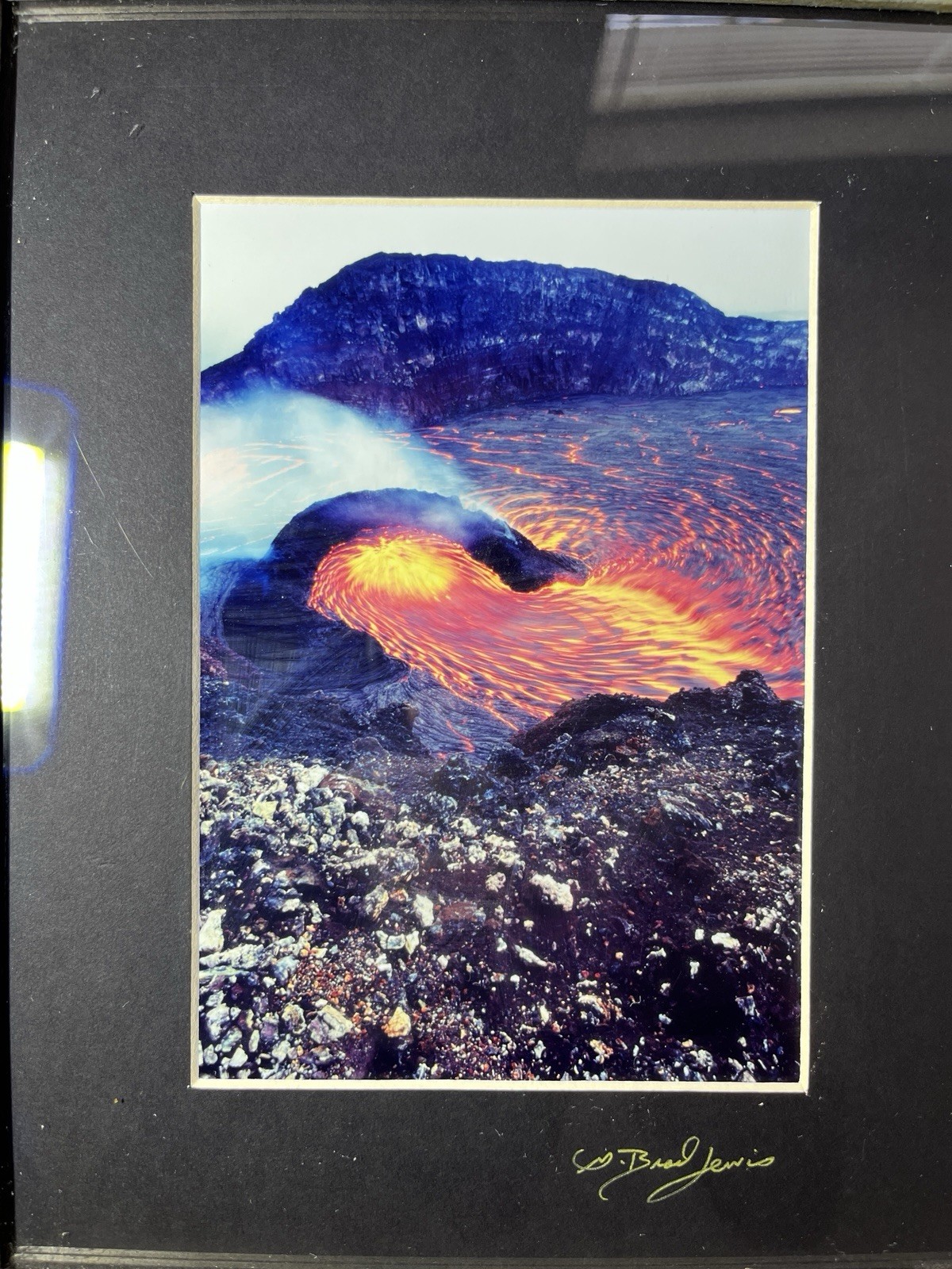Lava Flow Photography By G. Brad Lewis SIGNED Matted Framed Art Volcano Picture