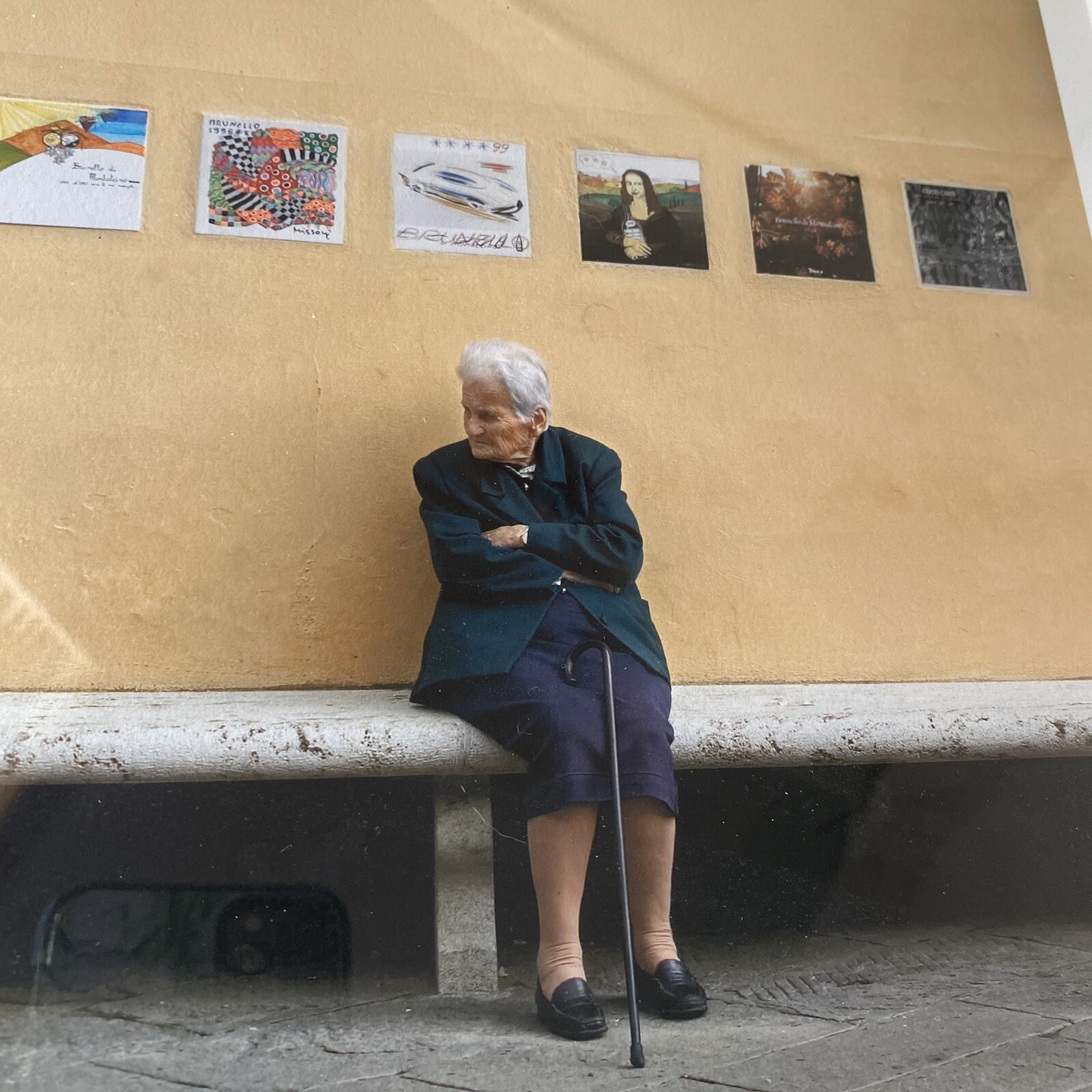 Framed Photograph Italy Darren Olson Art Montalcino Tuscany Grandma Bench Photo