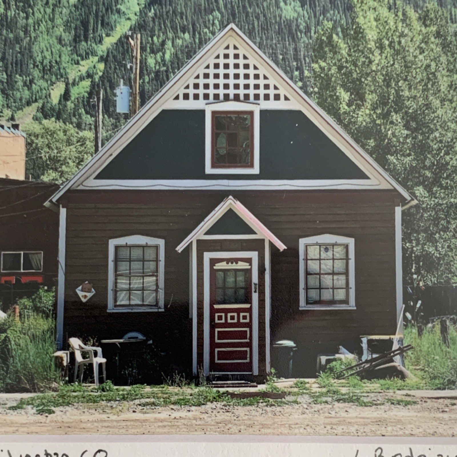 Signed Matted Color Landscape Photograph Print Silverton, CO Cabin Mountains