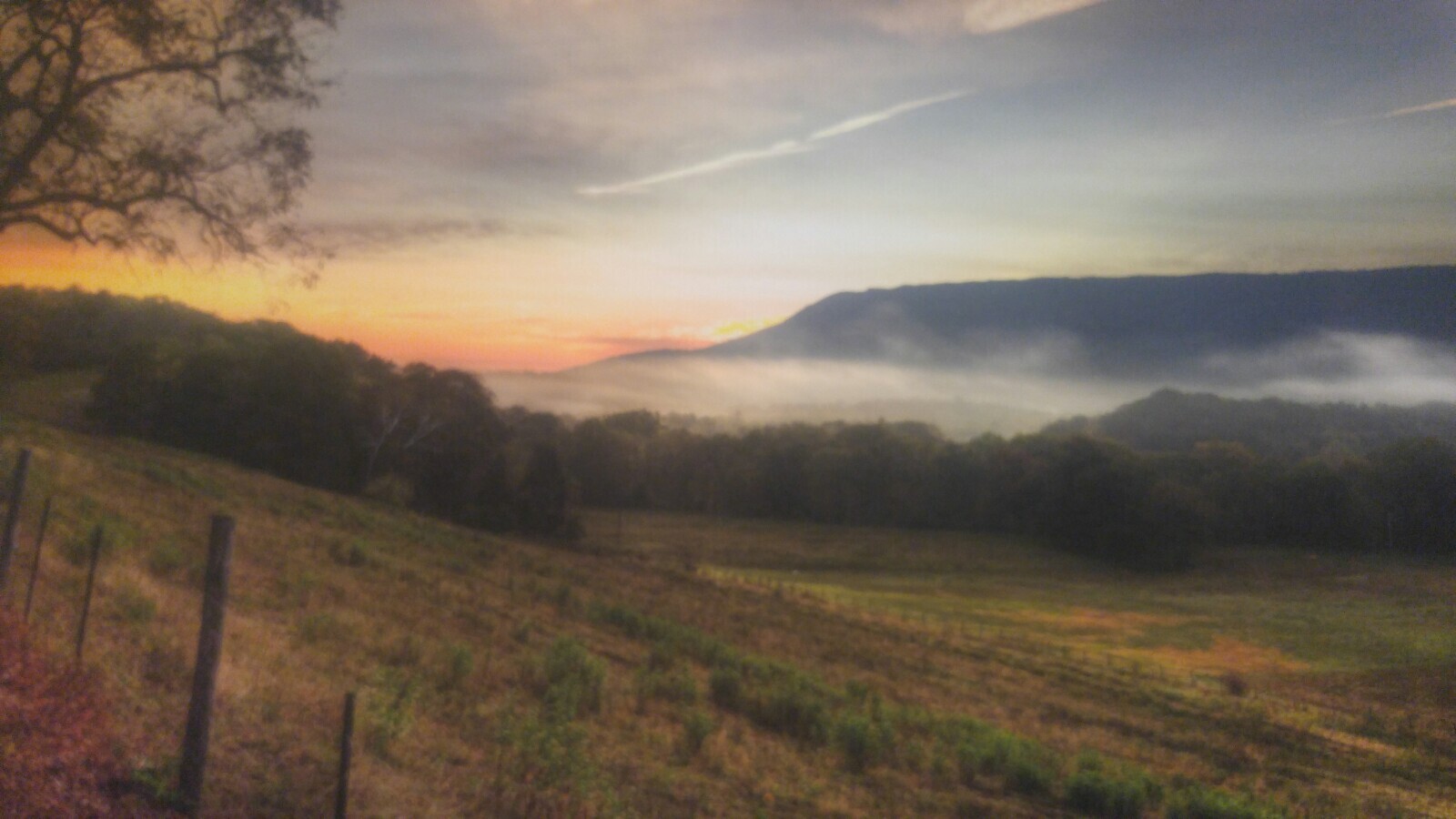 19×13 Digital Art Photograph Blue Ridge Mountains Virginia Sunset Sunrise Fog