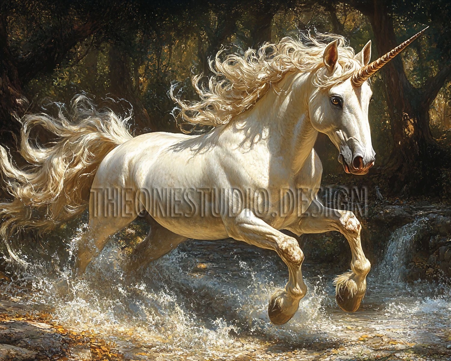 Unicorn Digital Image Picture Ai Art Wallpaper PC Desktop Background Painting