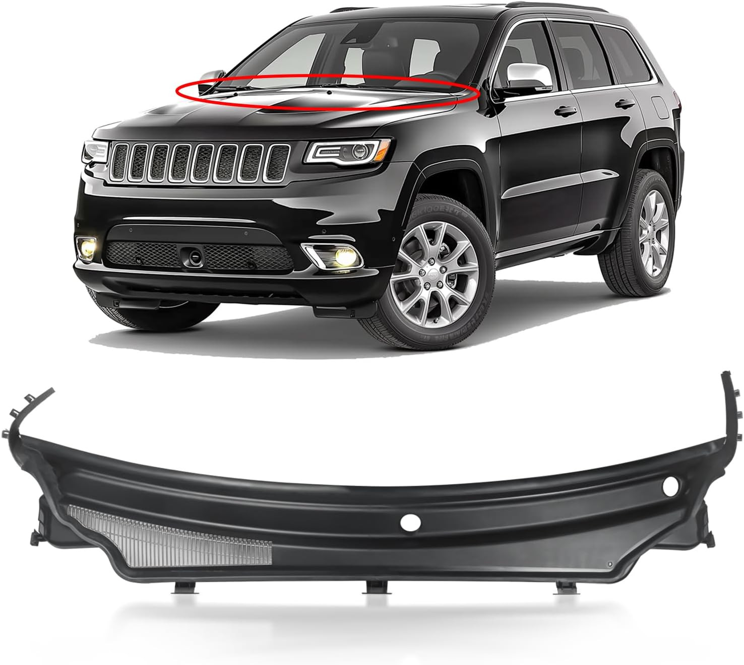 Windshield Wiper Cowl Cover Panel Compatible with Jeep Grand Cherokee 2011-2015