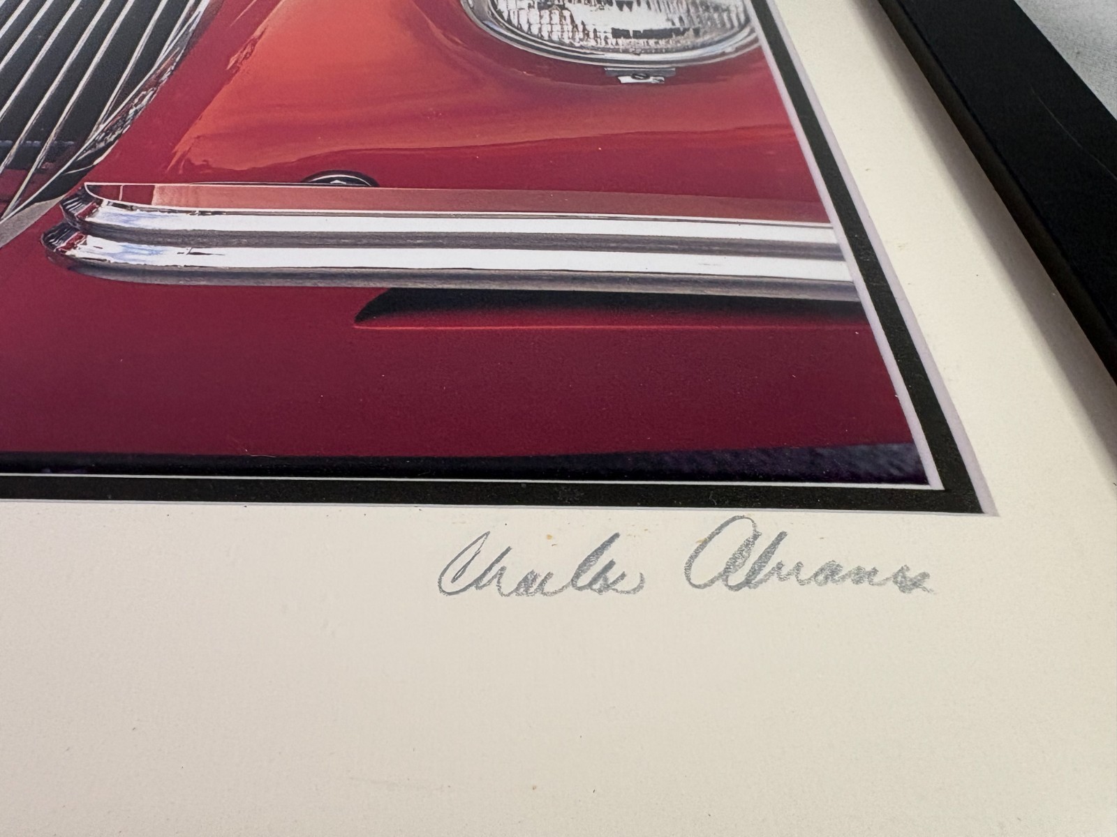 Framed Car Auto Fine Art Photographs Mercedes Jaguar Chevy Charles Abrams Signed