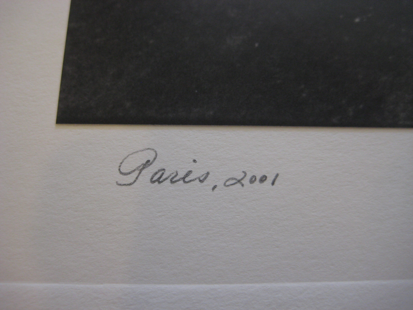 “Paris, 2001” Rainy Paris w/dog Photograph, Signed by G. Linja (?)