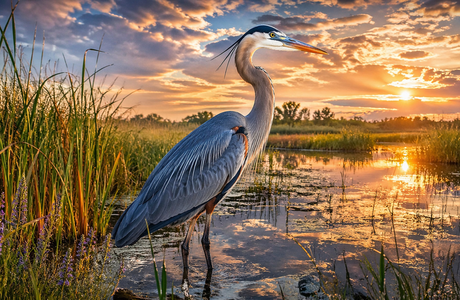 Digital Image Picture Photo Pic Wallpaper Background Great Blue Heron Nature