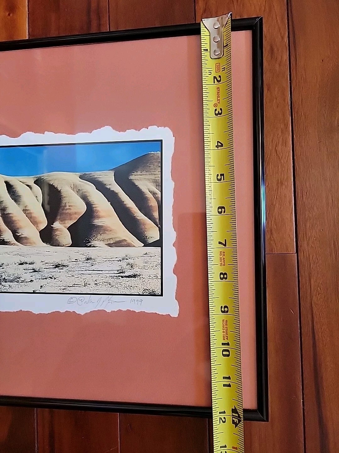 Painted Hills Oregon Photograph Signed Matted Vtg 1999 Nielsen Frame READ