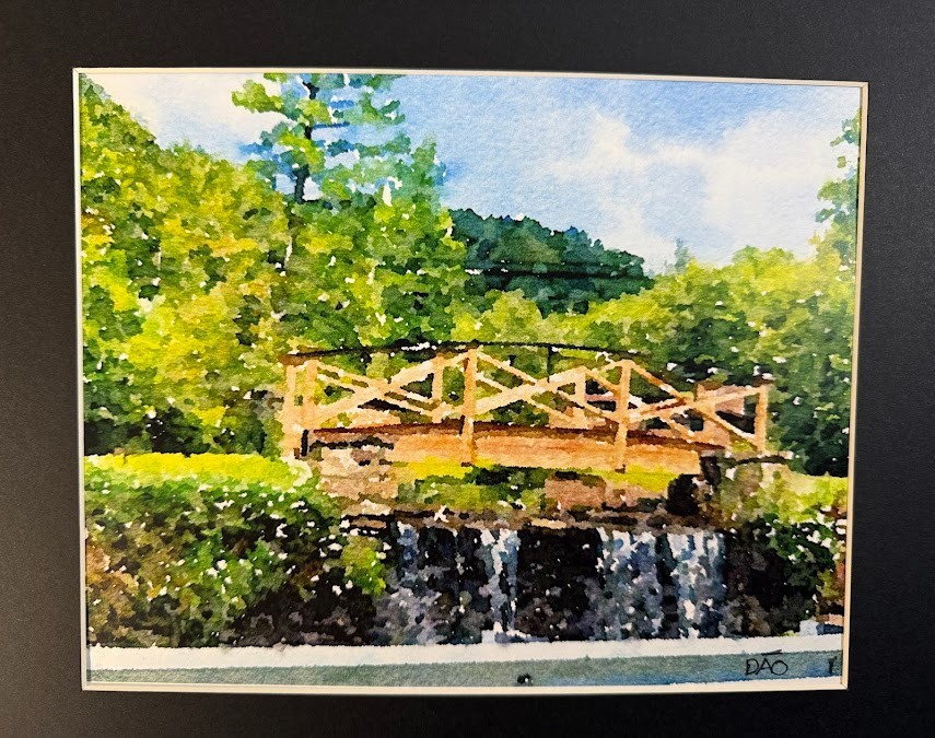 Wooden Bridge Digital Watercolor Original Photograph 8 X 10 Mat 11 X 14 – Signed