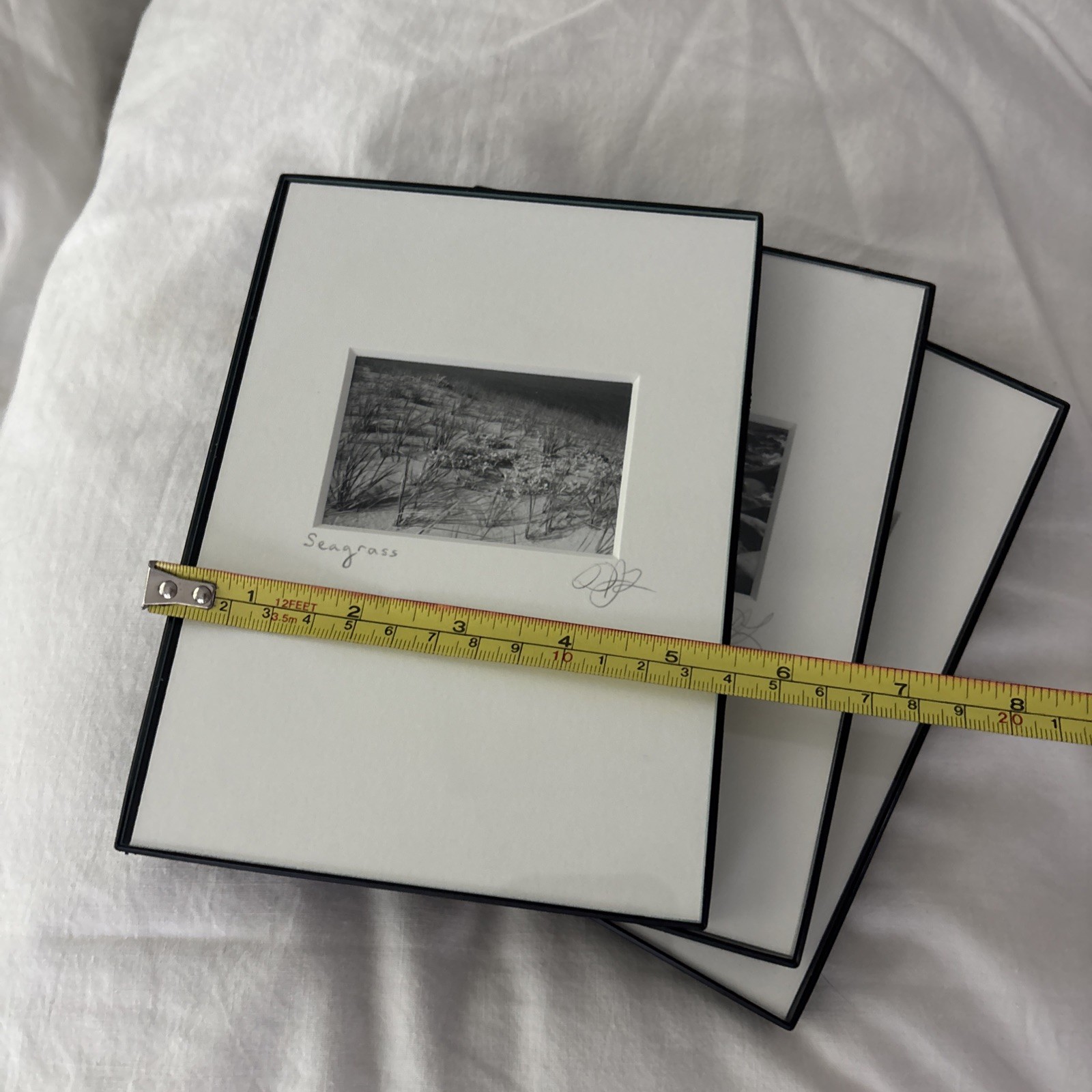 3 Black & White Minimal Modern Framed Photo Art Nature Titled Artist Signed