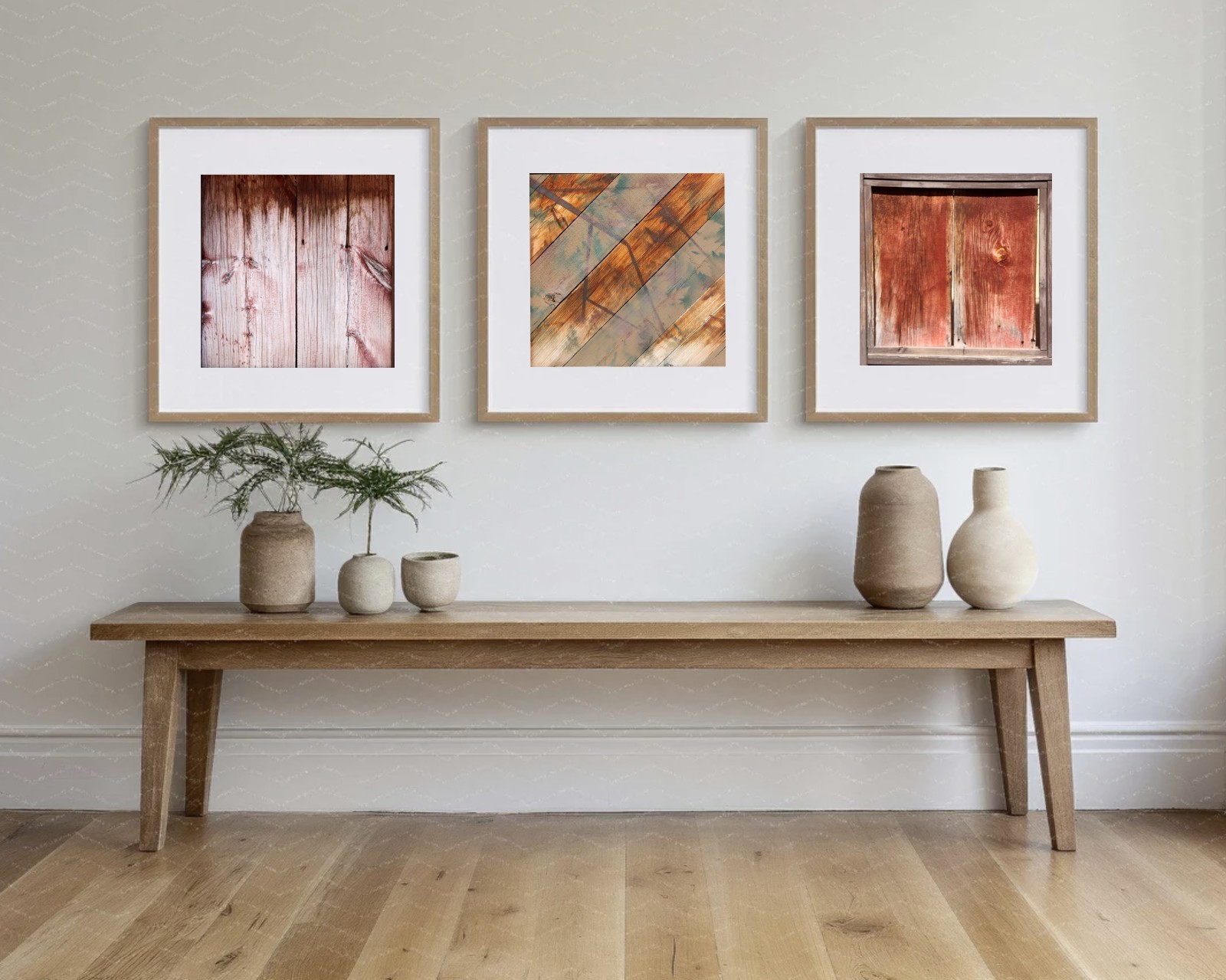 Set of THREE – Abstract Tin Metal Rusted Reclaimed Wood, Fine Art Photography
