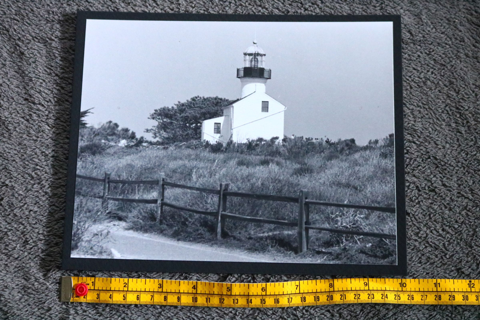 LIGHTHOUSE in Field Vintage Black White Art Photo Print Classic Old Estate HK