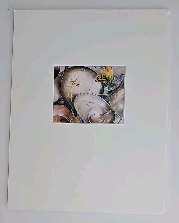 Lenny Lyons Bruno Art Photograph Yellow Lily Still Life Hand Signed Matted 11×14