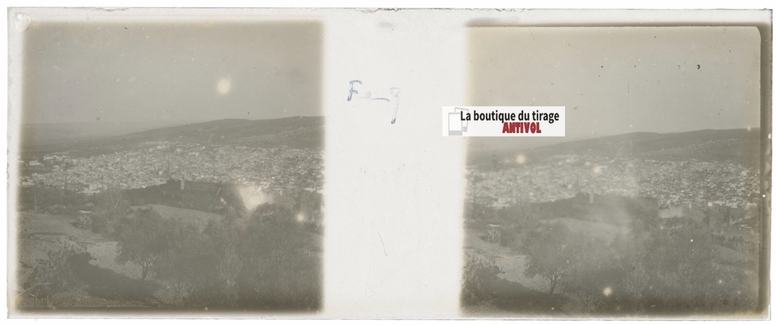 Fez, Morocco, Stereoscopic Glass Plate, Positive Black & White 4.5X10.7 Cm