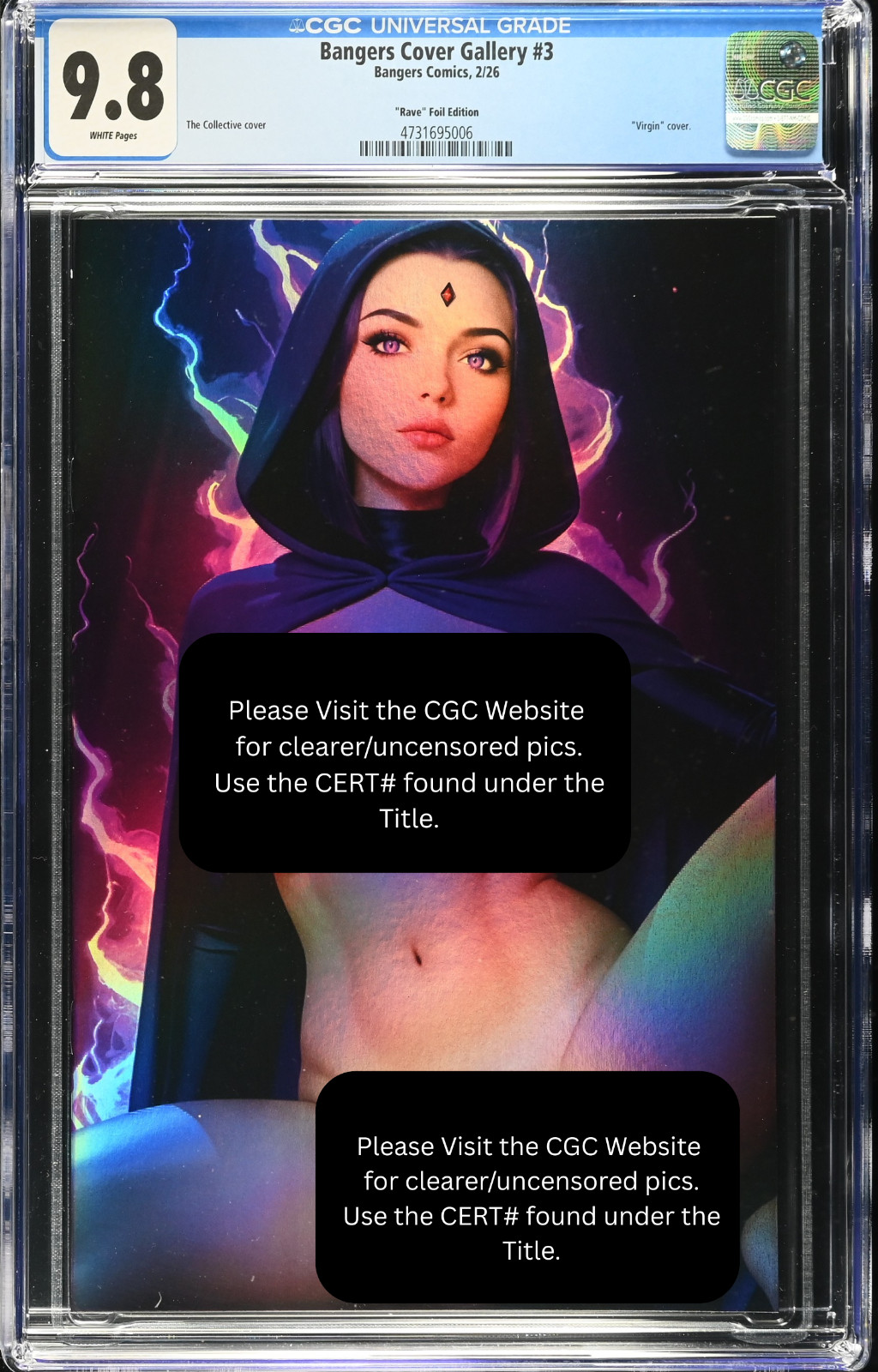 FOIL 2026 Bangers Comics Raven Cosplay Titans VIRGIN Chase Var LE 10 CGC 9.8
