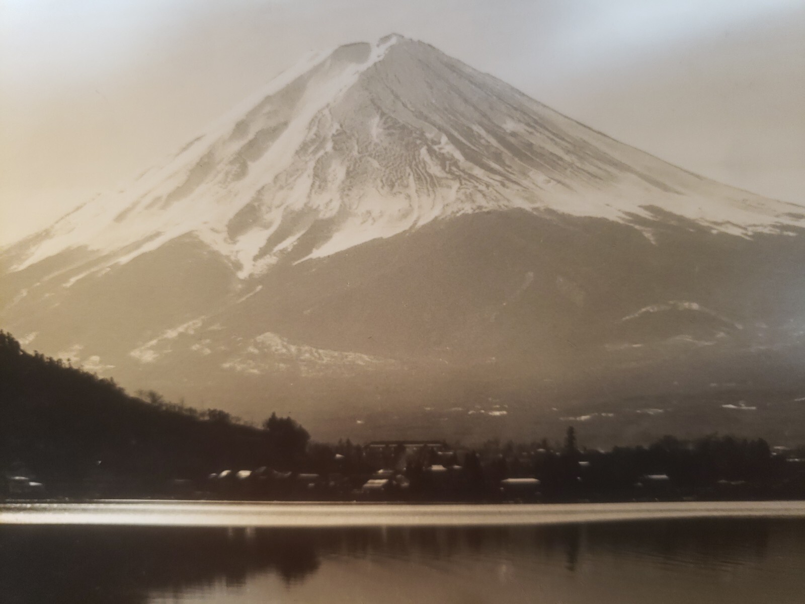 Koyo Okada Vintage Silver Gelatin Print of Mt Fuji taken from Lake Kawaguchi