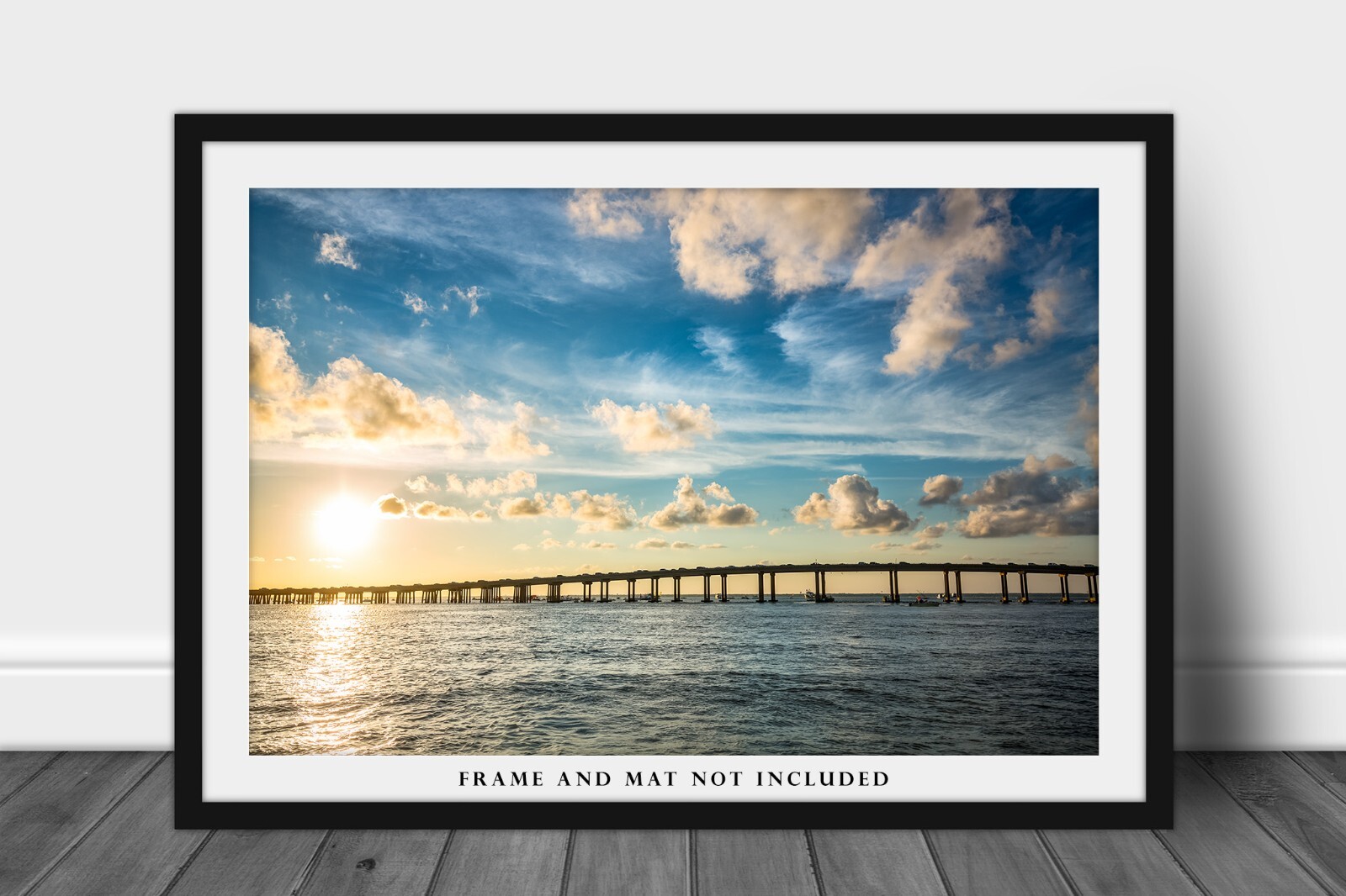 Coastal Photography Print – Picture of Destin Bridge at Sunset in Florida