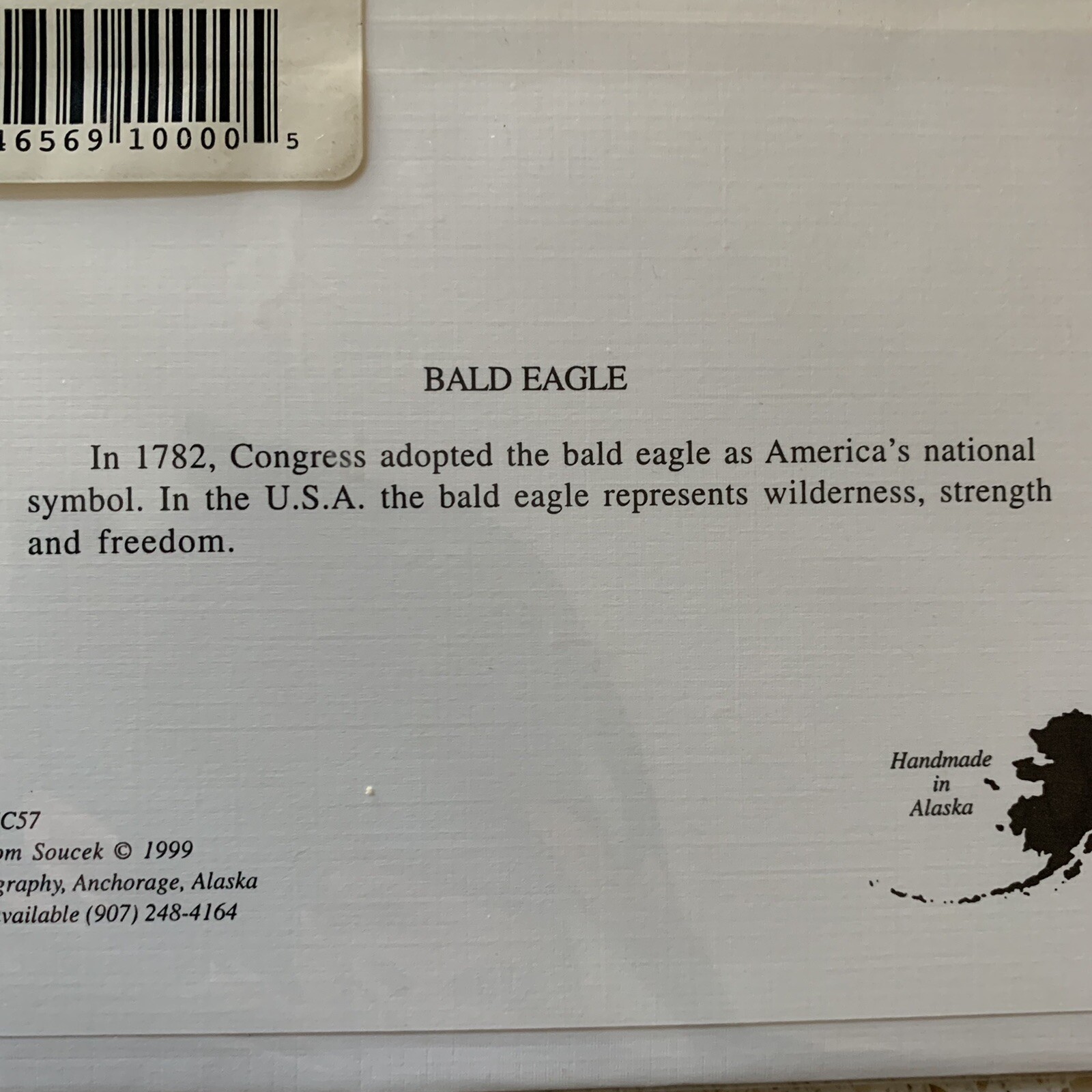 Photograph Notecard by Tom Soucek Eagle Landing Signed 1999