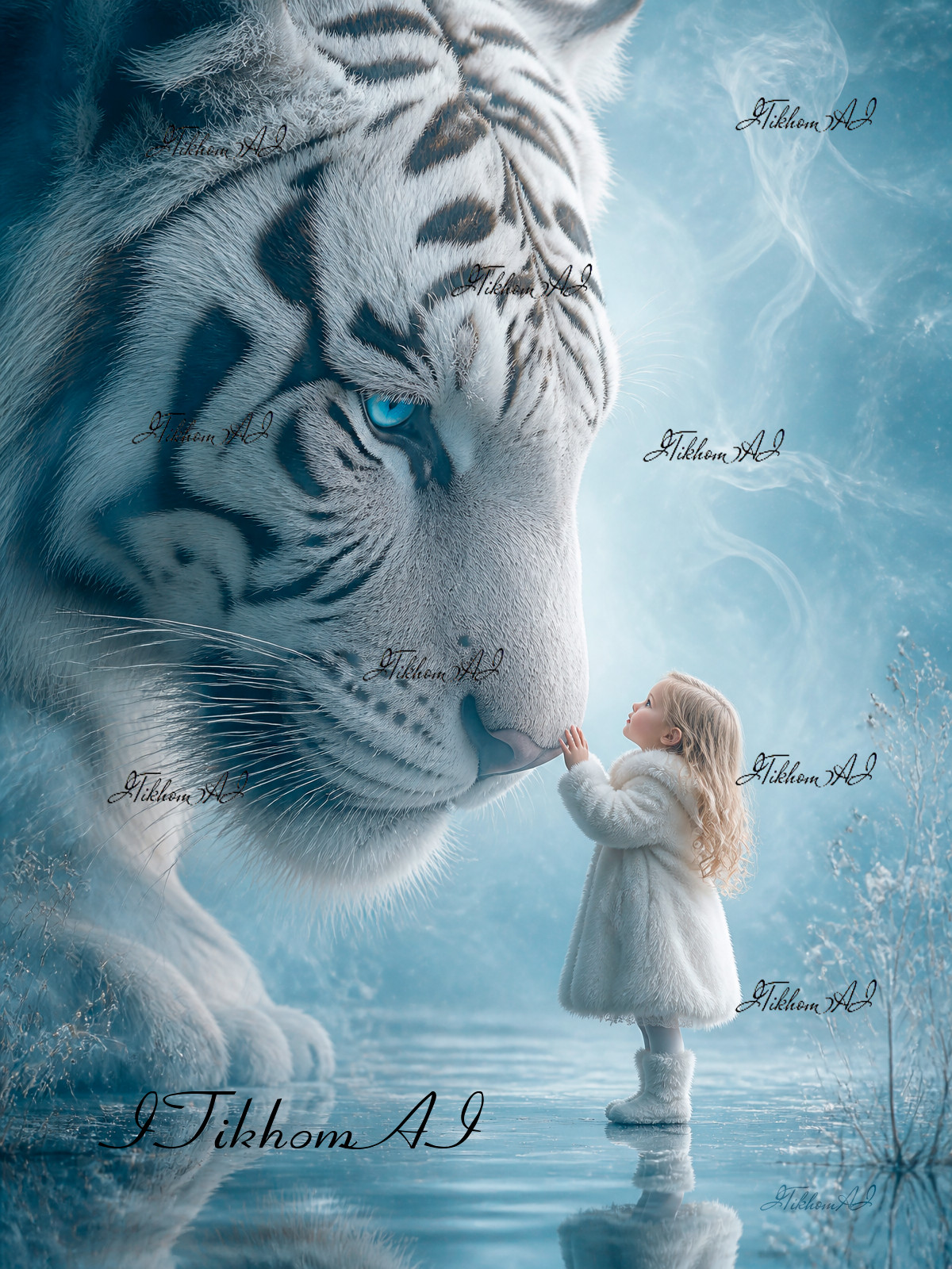 Digital Art Picteres Portrait Animals Tiger Girl Wallpaper Desktop Background