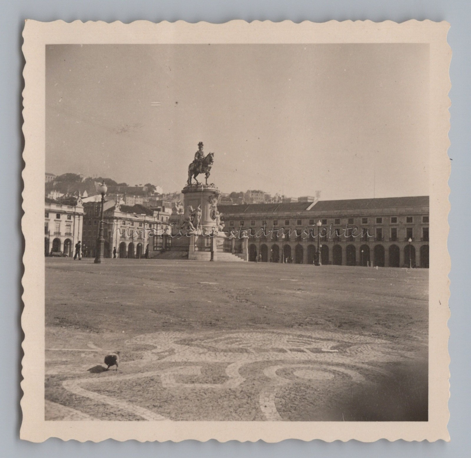 Lisbon Lisboa Portugal – Equestrian Statue – Vintage Photo 1930s