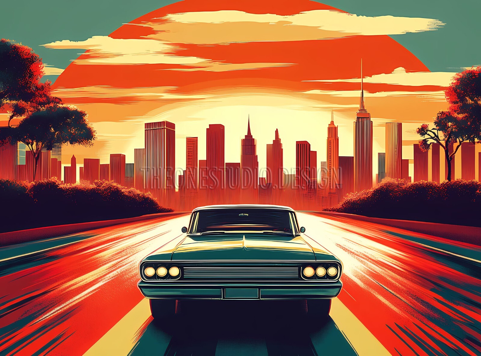 Car Image Retro Poster Digital Picture Photo Wallpaper Background