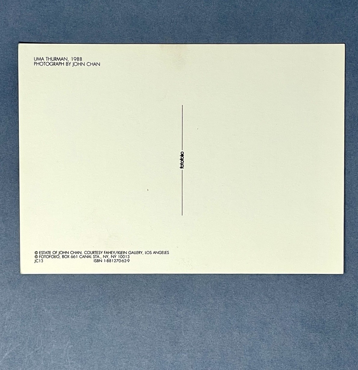 Uma Thurman 1988 Art Print Card Photo By John Chan Fotofolio 4”x6”