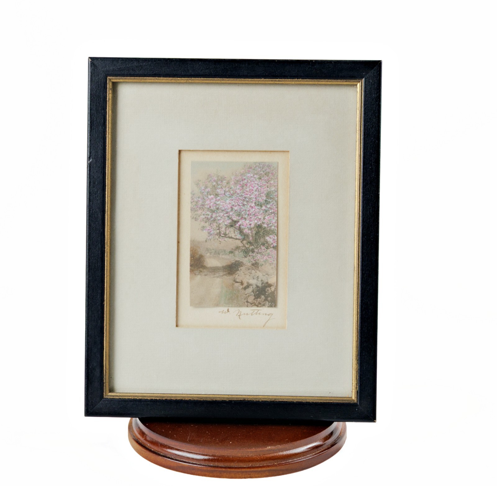 Antique Wallace Nutting Signed Print Hand Colored Photo New England Landscape
