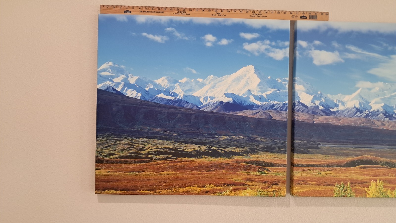 HUGE! 3x 30″x28″ Triptych print on canvas – Denali National Park.