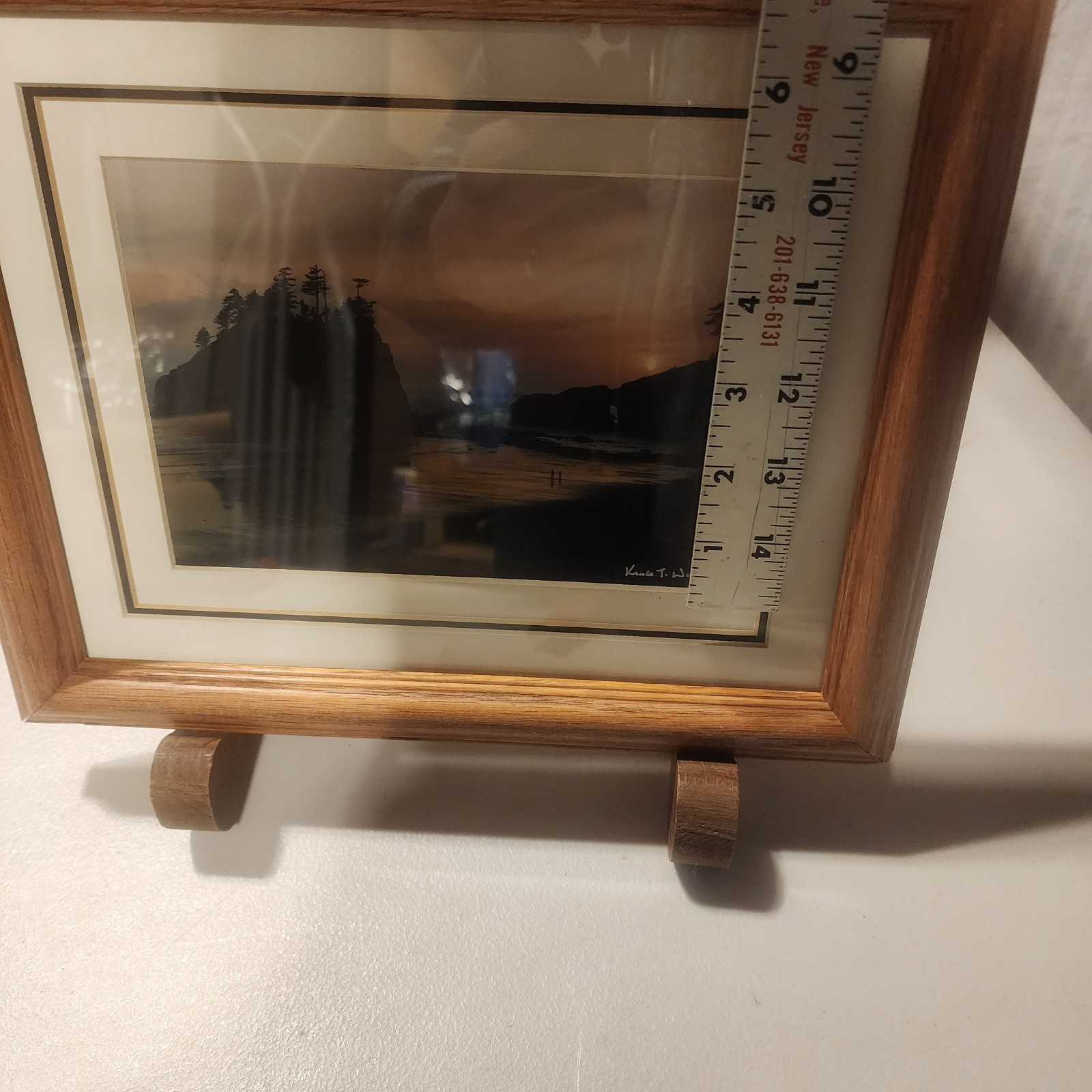 Signed King Wu LaPush, WA Second Beach Sunset Print 5×7 In 9×11 Frame