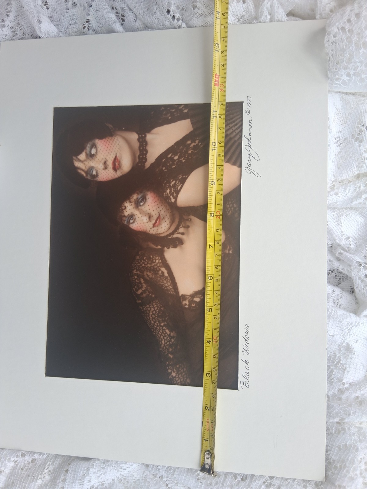 Black Widows Photograph Gary Johnson Signed Oddity Flapper Women Hand Colored