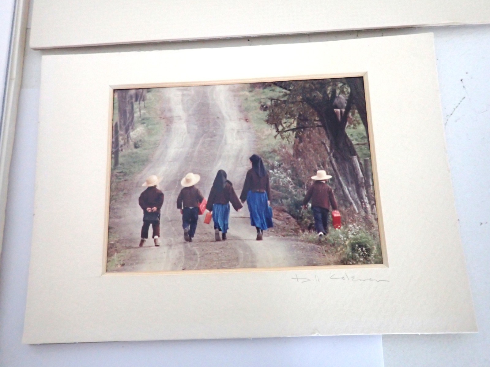 Lot Of 3 Amish Matted Photographs Prints Signed Bill Coleman & Dick Brown