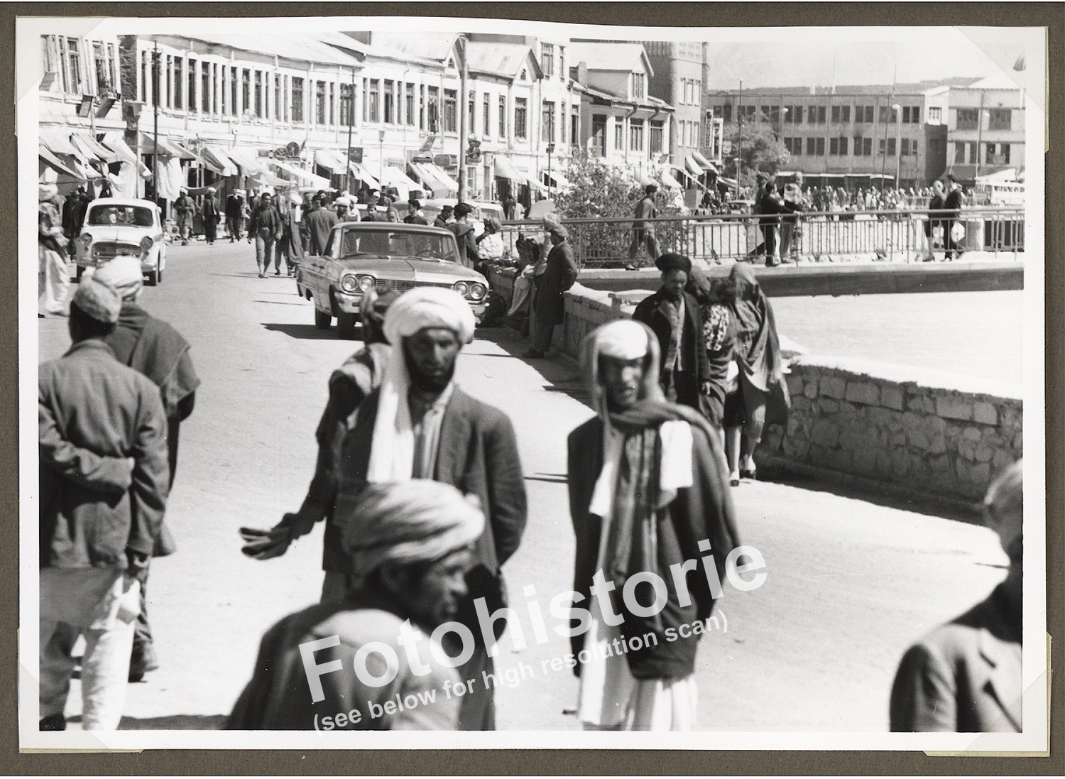 Photo Kabul Afghanistan River Bridge Car Road People 1960s