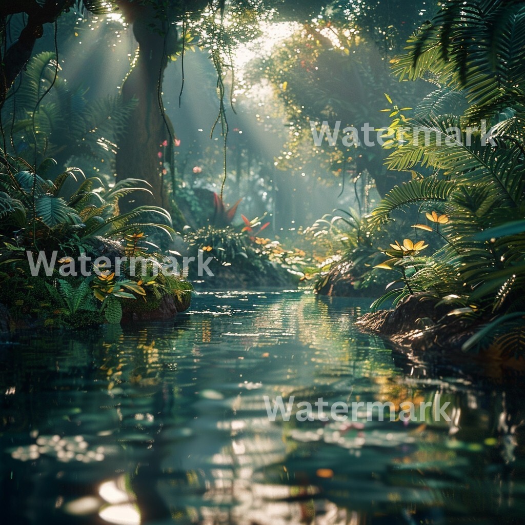 Digital Photo Wallpaper Image Picture Background Desktop AI Jungle River Forest
