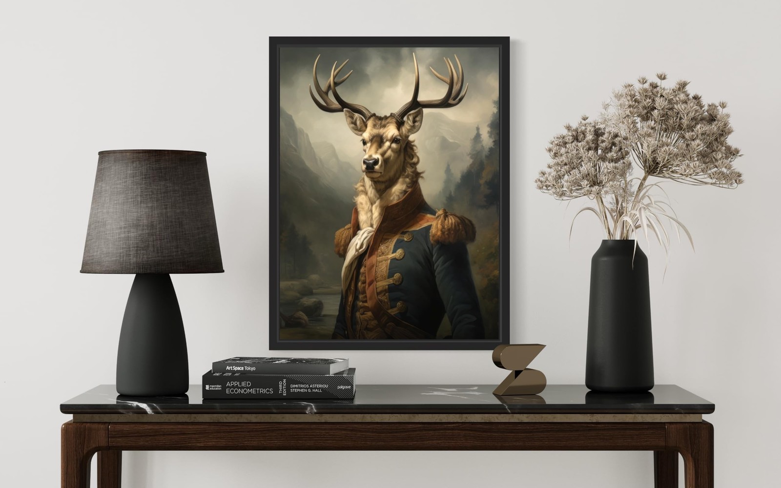 Deer Vintage Portrait Poster Art Print, Classic Animals Wall Decor Home Art f…