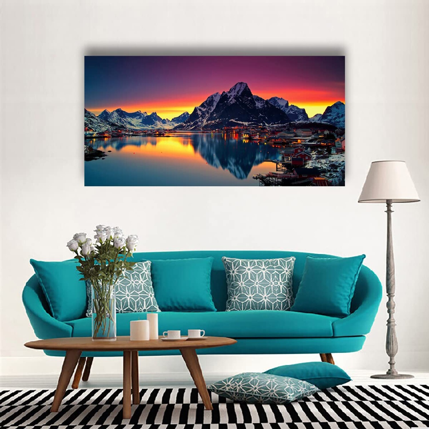 Nature Wall Art Colorful Lake Mountain Picture Canvas Prints Poster Landscape…