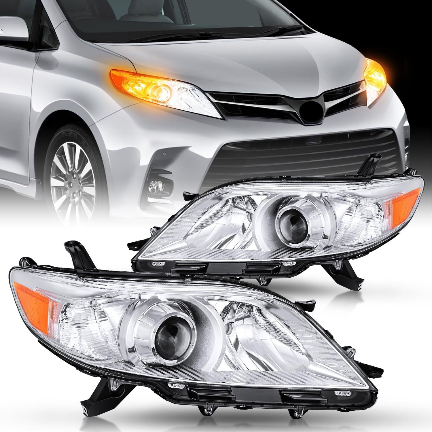 Headlight Assembly Compatible with 2011 2012 2013 2014 2015 2016 2017 2018 2019