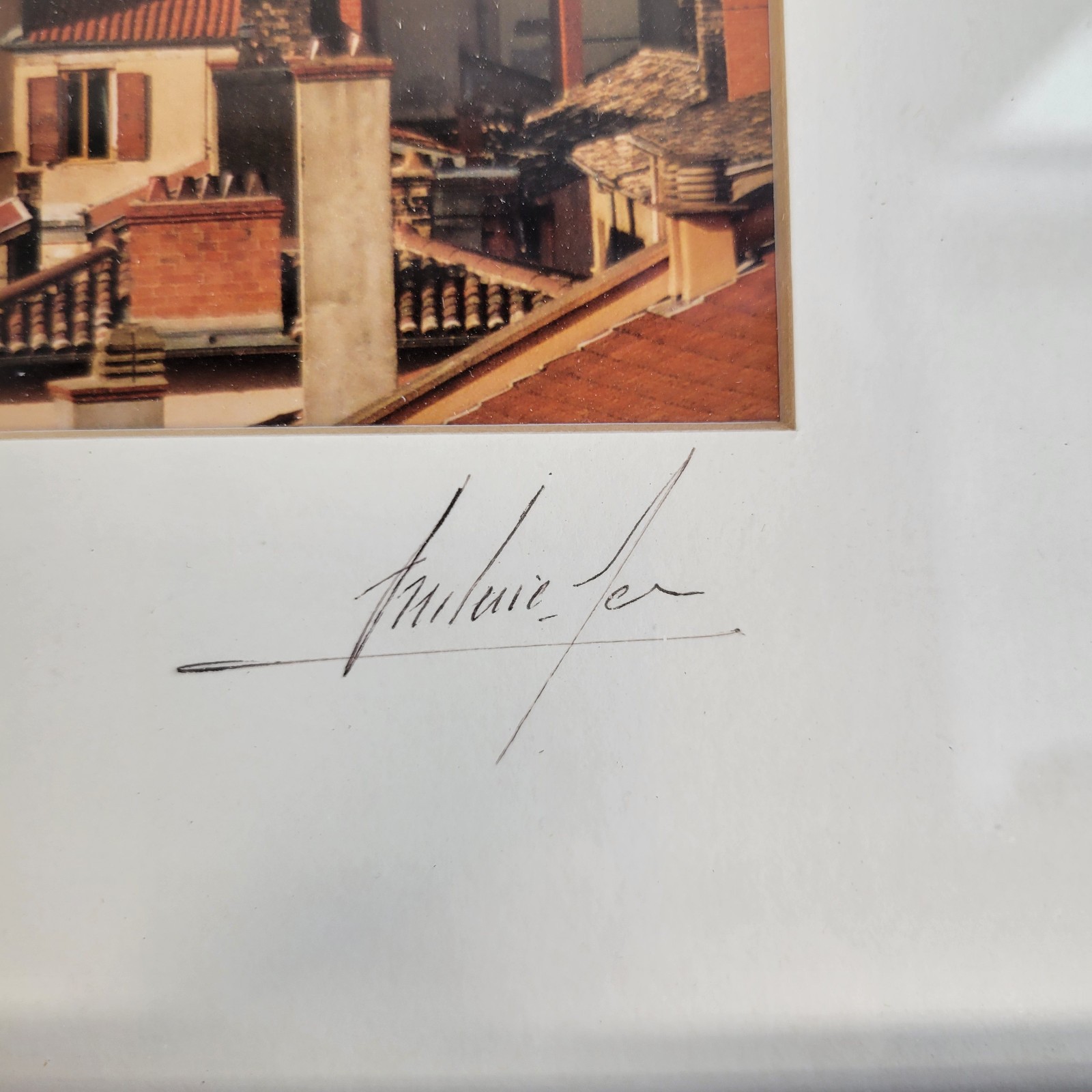 Lot of 2 Frederic Jean Signed Photograph Lyon France Framed Art Set Vieux Lyon