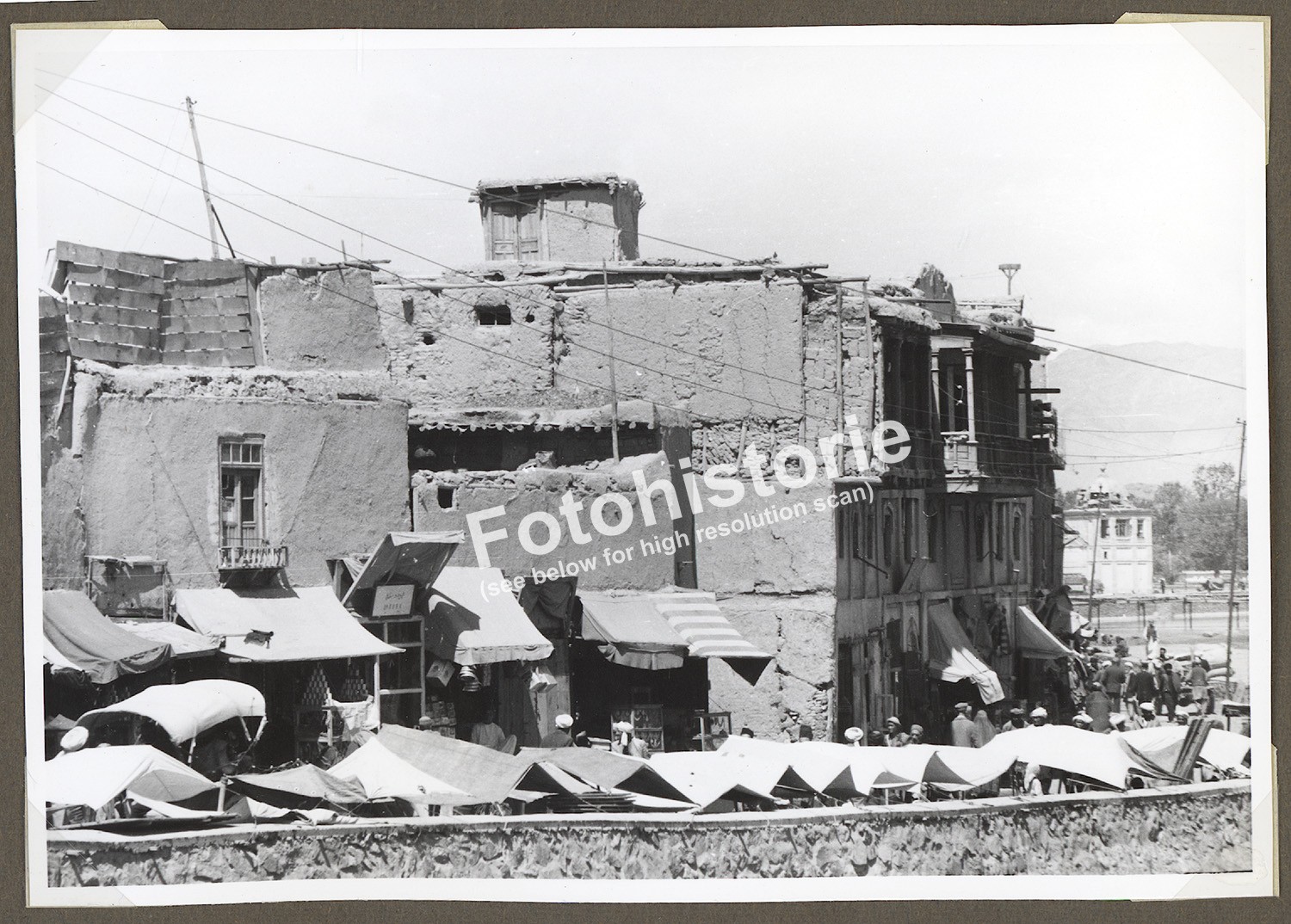 Photo Kabul Afghanistan Bazaar Buildings Market Rooftops 1960s