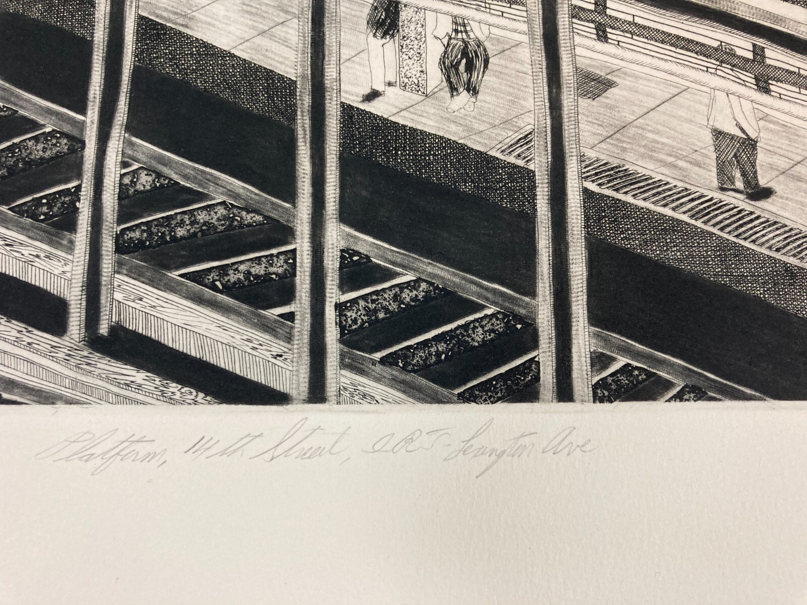 LEONARD SUSSMAN Signed NEW YORK CITY SUBWAY 1977 GELATIN SILVER PRINT & ETCHING