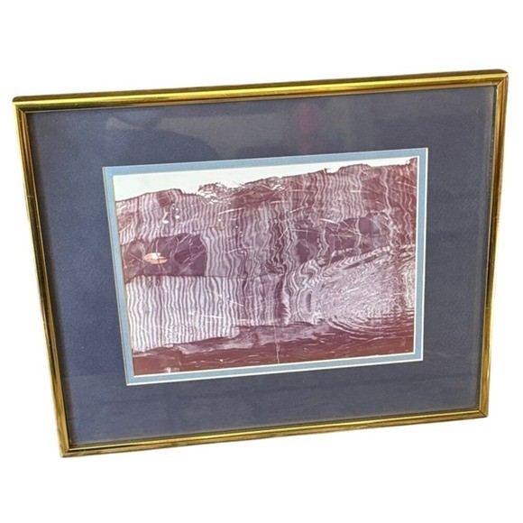 Vintage Framed Abstract Water Art Photography Print w/Gold Frame 11.5″ by 15.5″