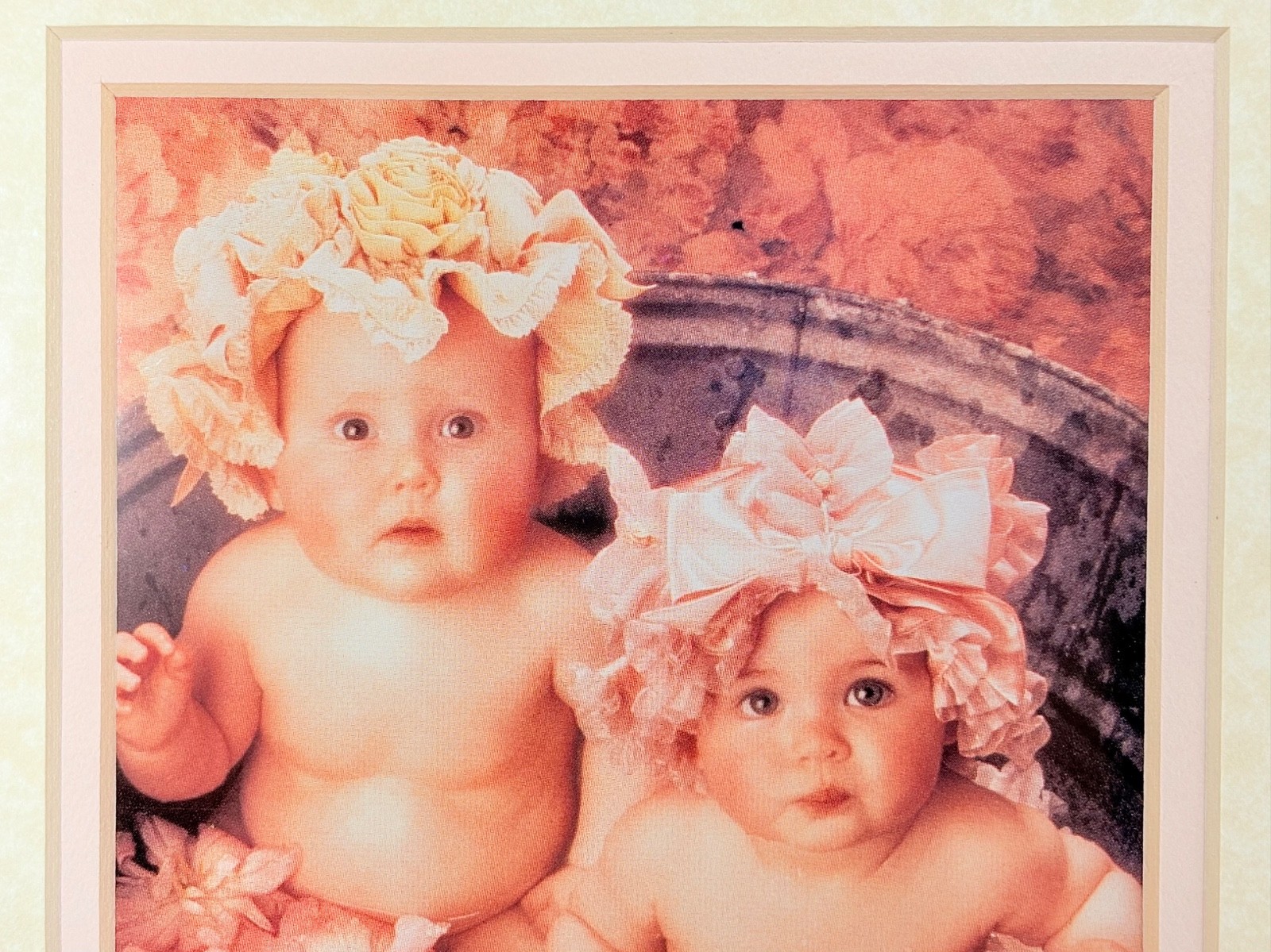 2 VTG Framed & Matted Baby Pictures, Baby Room/Bath ~ 8×10’s ~Anne Geddes Prints
