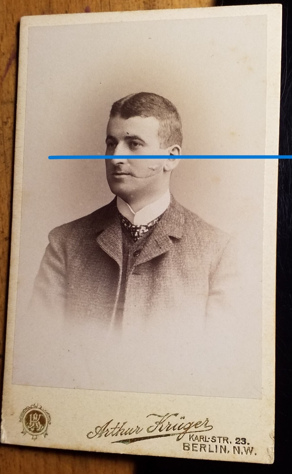 Berlin 1903/04 student G. Bürgelbach? with Scar Schmiss by Mensur / CDV