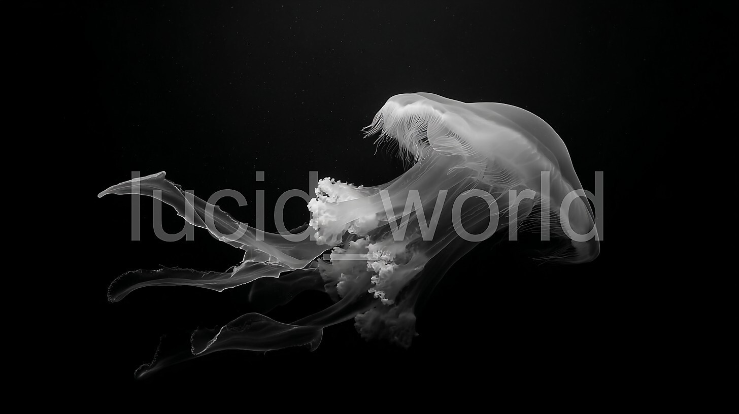 4 Deep Sea Jellyfish Printable Glowing Ocean Wall Art Digital Download PNG Set
