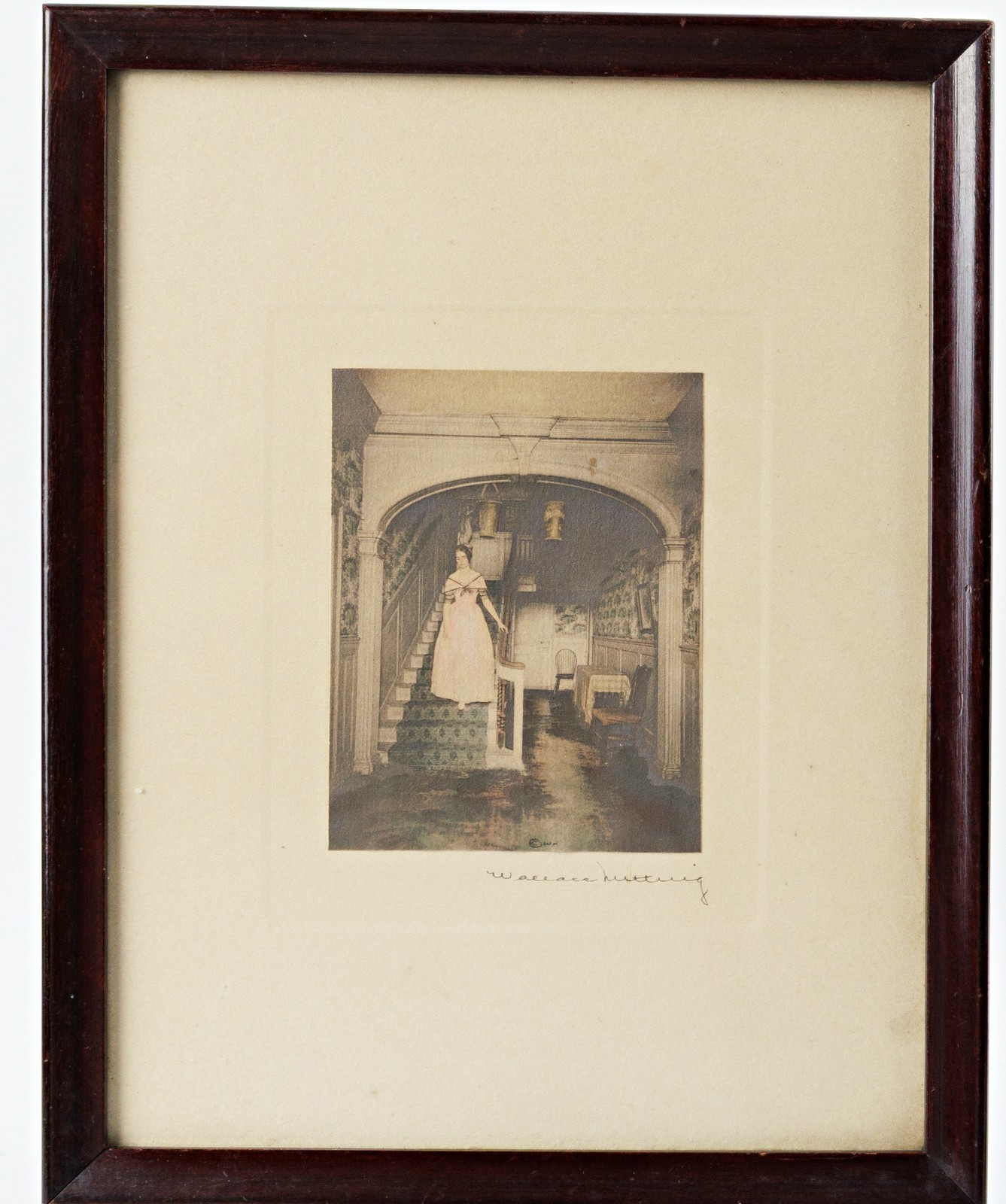 Antique Wallace Nutting Print Hand Colored Photo Jaffrey House New Hampshire