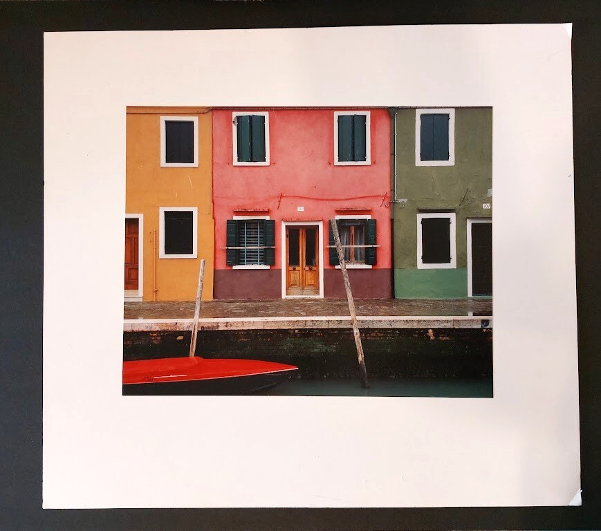 Dry Matted Photo of Burano Venice Italy Signed & Numbered 20″ x 18″