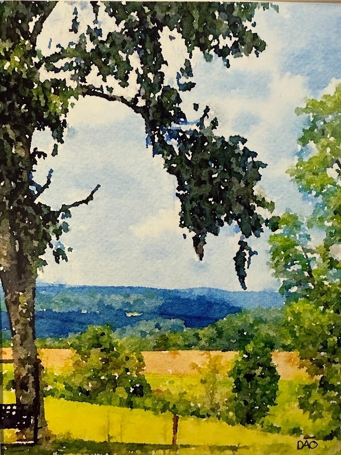 Landscape Digital Watercolor Original Photograph 8 X 10 Mat 11 X 14 Signed