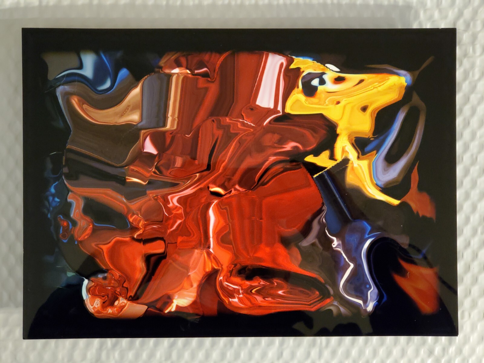 Abstract Metal Photo Color Screening, Signed & Framed 14″ x 10″~ Unusual Art!