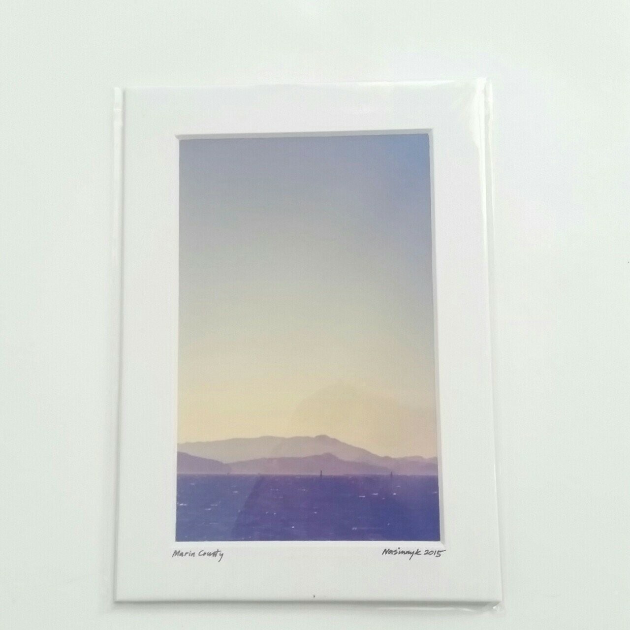 Matted Photo Print Marin County CA Sky Modern Photography Home Decor Mountains
